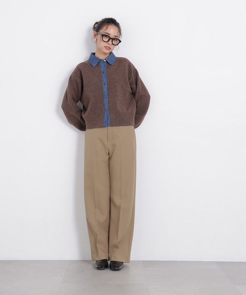 N.(N. Natural Beauty Basic)(エヌエヌナチュラルビューティーベーシック)の「デニムシャツドッキングカーディガン(カーディガン/ボレロ・レディース・ネイビー系/ブラウン系その他/グレー系その他・FREE)」の16枚目の写真