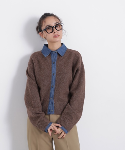 N.(N. Natural Beauty Basic)(エヌエヌナチュラルビューティーベーシック)の「デニムシャツドッキングカーディガン(カーディガン/ボレロ・レディース・ネイビー系/ブラウン系その他/グレー系その他・FREE)」の17枚目の写真