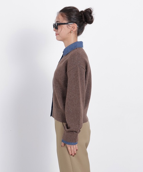 N.(N. Natural Beauty Basic)(エヌエヌナチュラルビューティーベーシック)の「デニムシャツドッキングカーディガン(カーディガン/ボレロ・レディース・ネイビー系/ブラウン系その他/グレー系その他・FREE)」の19枚目の写真