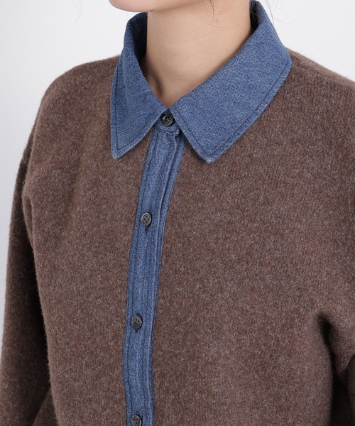 N.(N. Natural Beauty Basic)(エヌエヌナチュラルビューティーベーシック)の「デニムシャツドッキングカーディガン(カーディガン/ボレロ・レディース・ネイビー系/ブラウン系その他/グレー系その他・FREE)」の21枚目の写真