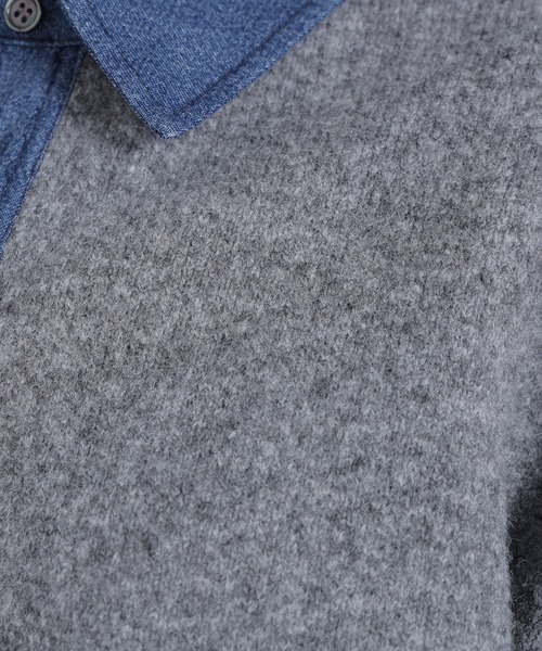 N.(N. Natural Beauty Basic)(エヌエヌナチュラルビューティーベーシック)の「デニムシャツドッキングカーディガン(カーディガン/ボレロ・レディース・ネイビー系/ブラウン系その他/グレー系その他・FREE)」の11枚目の写真