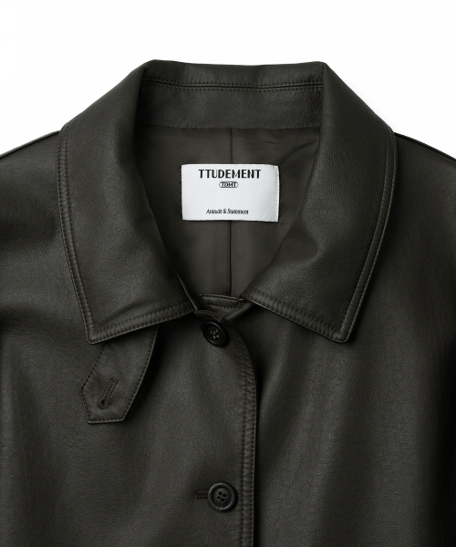 TTUDEMENT(トュードメント)の「FAUX LEATHER HALF JACKET_BROWN(ライダースジャケット・レディース・その他・SMALL/MEDIUM)」の4枚目の写真