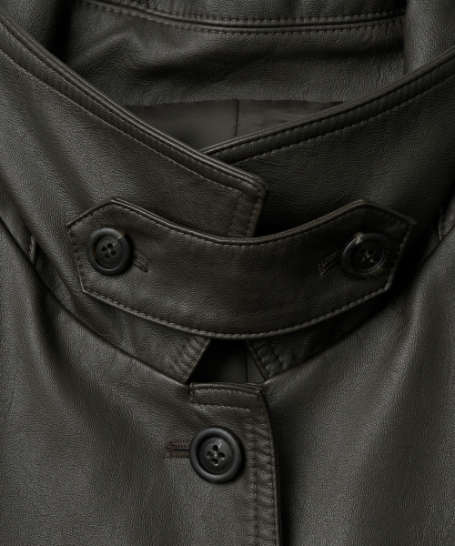 TTUDEMENT(トュードメント)の「FAUX LEATHER HALF JACKET_BROWN(ライダースジャケット・レディース・その他・SMALL/MEDIUM)」の5枚目の写真