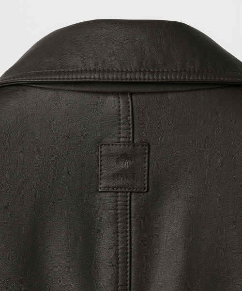TTUDEMENT(トュードメント)の「FAUX LEATHER HALF JACKET_BROWN(ライダースジャケット・レディース・その他・SMALL/MEDIUM)」の6枚目の写真