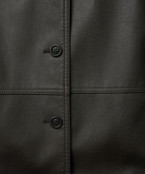 TTUDEMENT(トュードメント)の「FAUX LEATHER HALF JACKET_BROWN(ライダースジャケット・レディース・その他・SMALL/MEDIUM)」の7枚目の写真