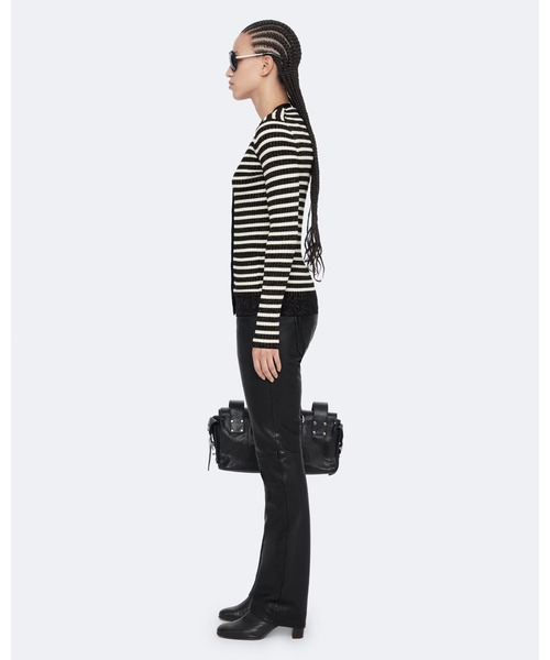 ALLSAINTS（オールセインツ）の「KAY STRIPE CARDIGAN | KAY ストライプ カーディガン（カーディガン/ボレロ・レディース・ブラック×ホワイト・L/XS）」の3枚目の写真