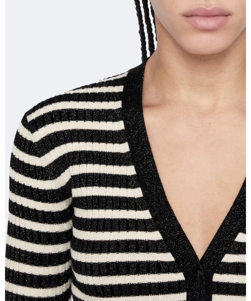 ALLSAINTS（オールセインツ）の「KAY STRIPE CARDIGAN | KAY ストライプ カーディガン（カーディガン/ボレロ・レディース・ブラック×ホワイト・L/XS）」の6枚目の写真