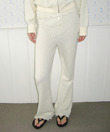 CLASSIC FLOWER BOOT CUT PANTS CREAM