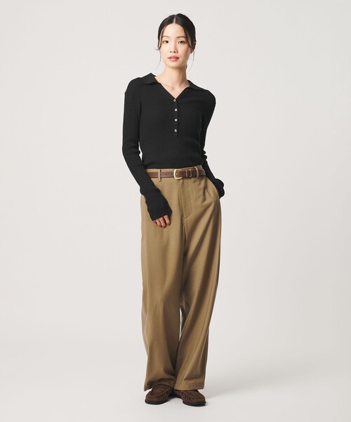 BEAUTY&YOUTH UNITED ARROWS(ビューティーアンドユースユナイテッドアローズ)の「スキッパー フロントボタン リブニットプルオーバー ウォッシャブル(ニット/セーター・レディース・モカ/ダークグレー/レッド/ブラック・FREE)」の10枚目の写真