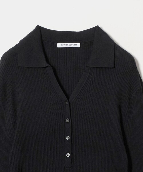 BEAUTY&YOUTH UNITED ARROWS(ビューティーアンドユースユナイテッドアローズ)の「スキッパー フロントボタン リブニットプルオーバー ウォッシャブル(ニット/セーター・レディース・モカ/ダークグレー/レッド/ブラック・FREE)」の17枚目の写真
