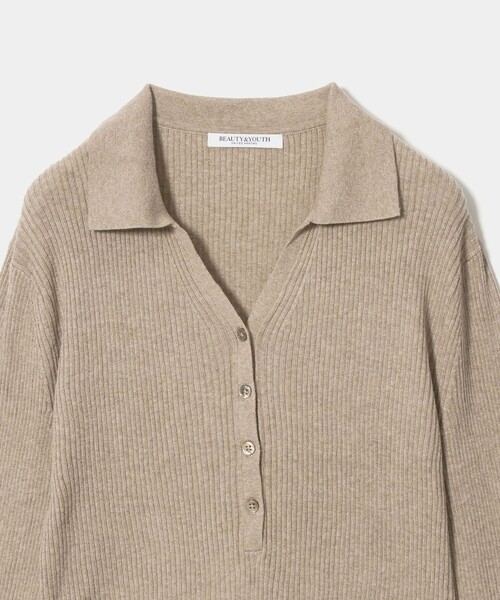 BEAUTY&YOUTH UNITED ARROWS(ビューティーアンドユースユナイテッドアローズ)の「スキッパー フロントボタン リブニットプルオーバー ウォッシャブル(ニット/セーター・レディース・モカ/ダークグレー/レッド/ブラック・FREE)」の20枚目の写真