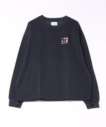 裏起毛フラワーワンポイント刺しゅうトレーナー(M1)