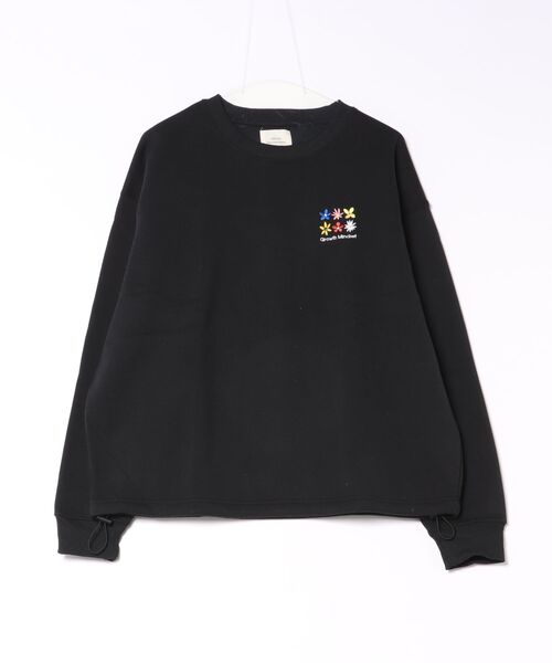 CORISCO(コリスコ)の「裏起毛フラワーワンポイント刺しゅうトレーナー(M1)(スウェット・メンズ・ブラック/ブラウン/ネイビー/グレー/オートミール・LARGE/X-LARGE/MEDIUM)」の2枚目の写真