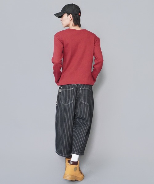 SPINNS(スピンズ)の「短丈ワッフルヘンリーネック長袖Tシャツ/サーマル/メッセージロゴ(Tシャツ/カットソー・メンズ・ワイン/カモフラージュ/アイボリー/ブラック系その他・ONESIZE)」の16枚目の写真