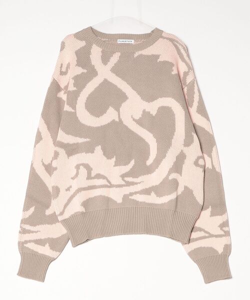 F-LAGSTUF-F（フラグスタフ）の「24SS-FS-21 HEART TRIBAL Sweater Knit（ニット/セーター・メンズ・グレー/Beige・X-LARGE/MEDIUM/LARGE）」の2枚目の写真