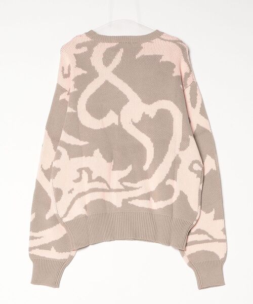 F-LAGSTUF-F（フラグスタフ）の「24SS-FS-21 HEART TRIBAL Sweater Knit（ニット/セーター・メンズ・グレー/Beige・X-LARGE/MEDIUM/LARGE）」の3枚目の写真