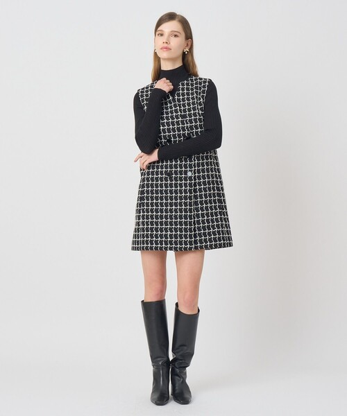 ANAYI(アナイ)の「モノトーンチェックツイードジレ ワンピース〈セットアップ対応商品〉(チュニック・レディース・ブラック・38/36)」の18枚目の写真