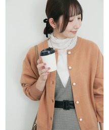 【WEB限定】パール釦カーディガン《吸湿発熱/帯電防止》