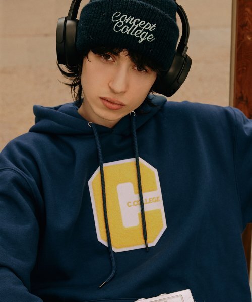 CONCEPTCOLLEGE（コンセプトカレッジ）の「ミックスCパッチヴィンテージネイビー フードパーカー [男女共用]（パーカー・レディース・その他・LARGE/MEDIUM）」の4枚目の写真