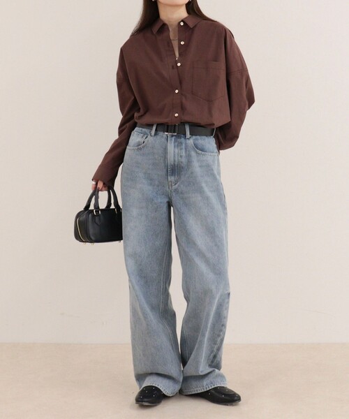 fredy emue(フレディエミュ)の「汗染み軽減加工オーバーシャツ(シャツ/ブラウス・レディース・ブルー系その他/オフホワイト/ブラウン/ブラウン系その他・38)」の13枚目の写真