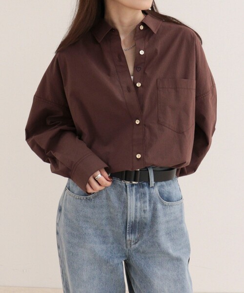 fredy emue(フレディエミュ)の「汗染み軽減加工オーバーシャツ(シャツ/ブラウス・レディース・ブルー系その他/オフホワイト/ブラウン/ブラウン系その他・38)」の14枚目の写真