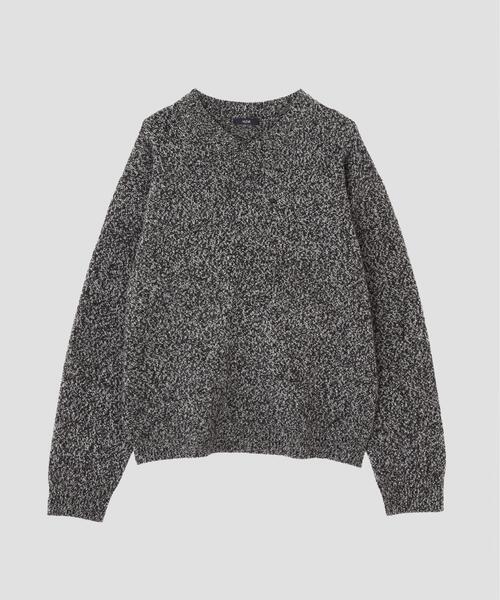 YLEVE（イレーヴ）の「YLEVE / WOOL CASHMERE MELANGE KNIT V NECK PULL OVER（ニット/セーター・メンズ・ブラック/ブルー・5/4）」の10枚目の写真