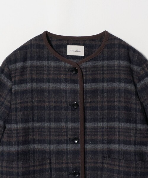 Steven Alan(スティーブンアラン)の「<Steven Alan>チェック ブルゾン(ノーカラージャケット・レディース・ブラック/ワイン・S/M)」の11枚目の写真