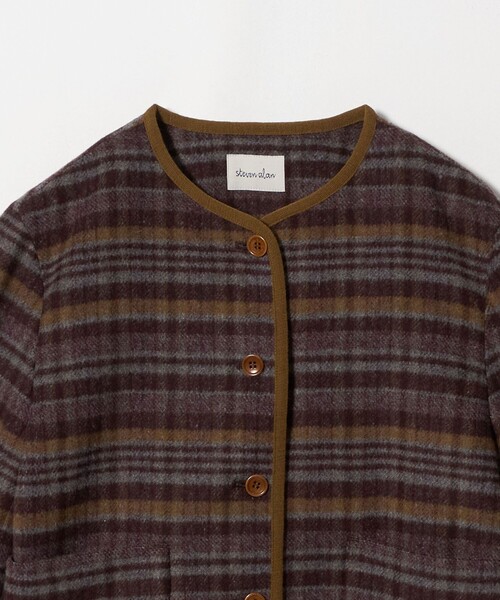 Steven Alan(スティーブンアラン)の「<Steven Alan>チェック ブルゾン(ノーカラージャケット・レディース・ブラック/ワイン・S/M)」の5枚目の写真