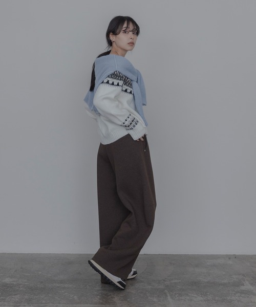 Eimee Law(エイミーロウ)の「ノルディック柄ニットカーデ(カーディガン/ボレロ・レディース・ブラウン/チャコールグレー/アイボリー・FREE)」の5枚目の写真