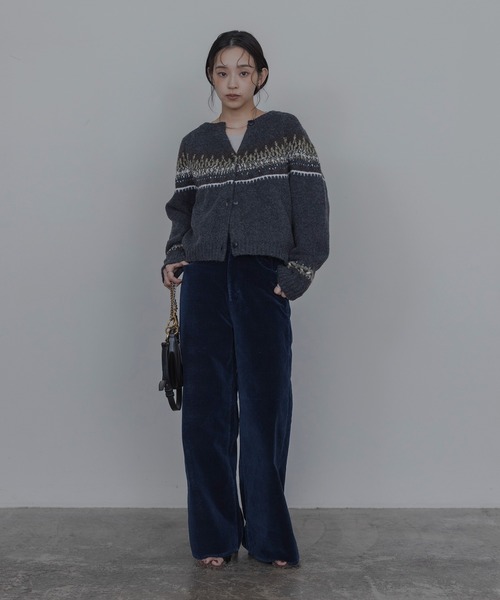 Eimee Law(エイミーロウ)の「ノルディック柄ニットカーデ(カーディガン/ボレロ・レディース・ブラウン/チャコールグレー/アイボリー・FREE)」の12枚目の写真