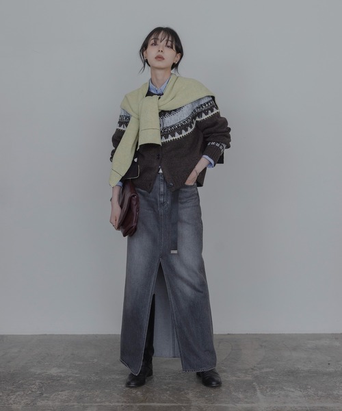 Eimee Law(エイミーロウ)の「ノルディック柄ニットカーデ(カーディガン/ボレロ・レディース・ブラウン/チャコールグレー/アイボリー・FREE)」の19枚目の写真