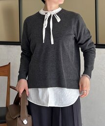 スーパーストレッチ後ろスリットプルオーバー