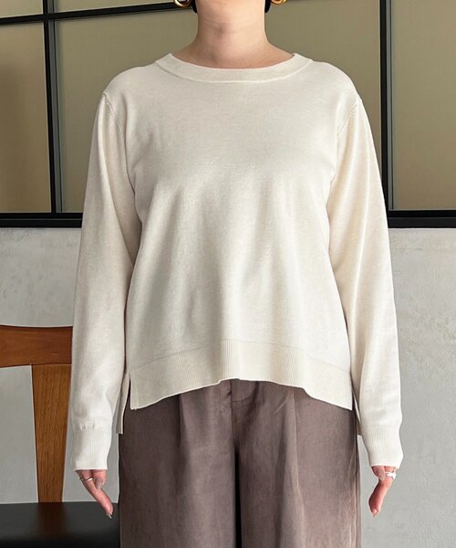 un dix cors(アンディコール)の「スーパーストレッチ後ろスリットプルオーバー(ニット/セーター・レディース・オレンジ/ブラウン/ホワイト系その他/ブルー/チャコールグレー・FREE)」の22枚目の写真