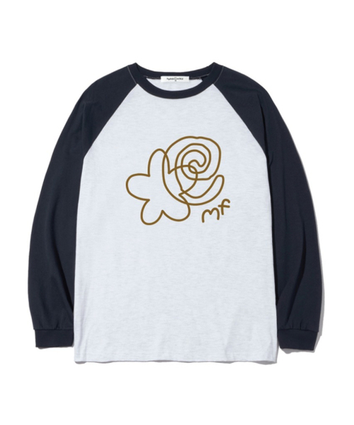 THEMORFHOUSE(ザモーフハウス)の「ドゥードルフラワープリント オーバーサイズ ロングスリーブ ネイビー(Tシャツ/カットソー・レディース・その他・SMALL/MEDIUM/LARGE)」の1枚目の写真