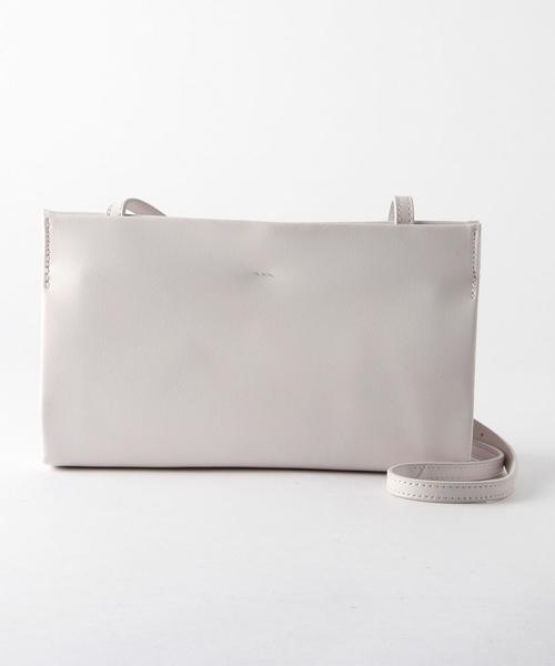 YAHKI（ヤーキ）の「YAHKIスクエアポシェット/YAHKI SQ PCT（ショルダーバッグ・レディース・ホワイト/ライトグレー・FREE）」の2枚目の写真