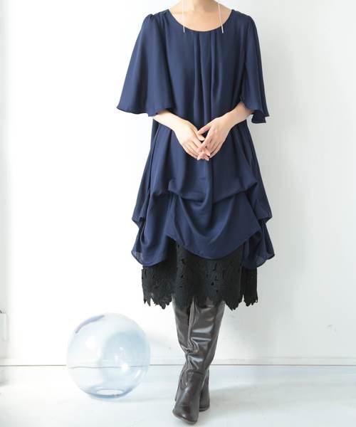 裾レースレイヤード風ワンピース ワンピース Osharewalker オシャレウォーカー のファッション通販 Zozotown