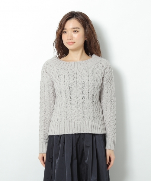 Andemiu(アンデミュウ)の「ケーブルオフショルKNITプルオーバー735431(ニット/セーター・レディース・アイボリー/ライトグレー/ピンク・FREE)」の7枚目の写真