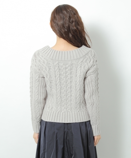 Andemiu(アンデミュウ)の「ケーブルオフショルKNITプルオーバー735431(ニット/セーター・レディース・アイボリー/ライトグレー/ピンク・FREE)」の9枚目の写真