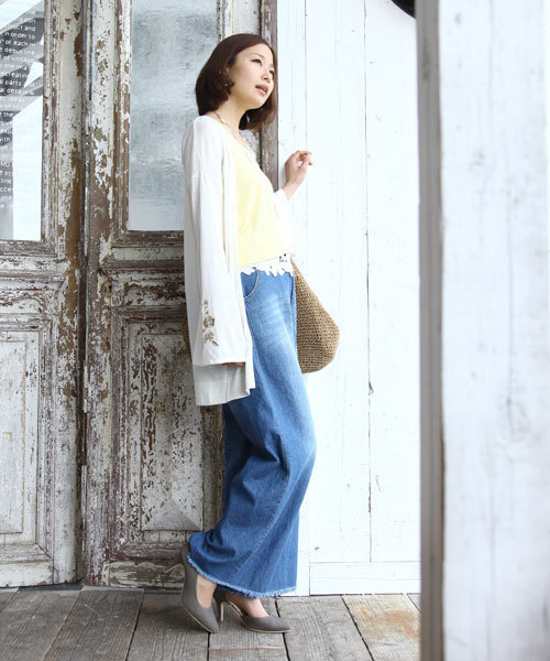 rps（アールピーエス）の「８０Ｚデニムワイドパンツ（デニムパンツ・レディース・ネイビー/ブルー・M）」の15枚目の写真