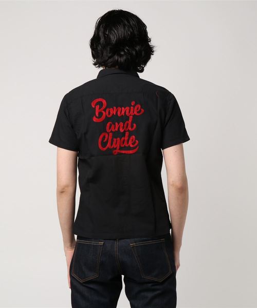 HYSTERIC GLAMOUR（ヒステリックグラマー）の「BONNIE AND CLYDE刺繍 半袖ボーリングシャツ（シャツ/ブラウス・メンズ・ホワイト/グリーン/ブラック・SMALL/MEDIUM/LARGE）」の7枚目の写真