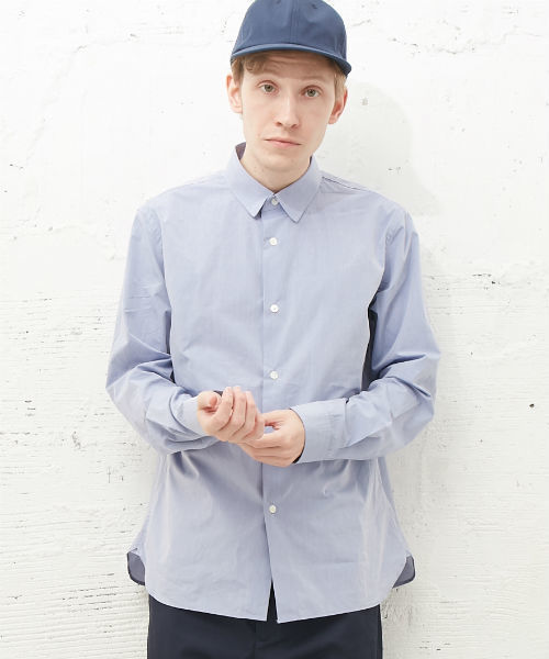 L&HARMONY（エルアンドハーモニー）の「[L&HARMONY / エルアンドハーモニー] タイプライターギャザーシャツ（シャツ/ブラウス・メンズ・ネイビー/サックスブルー・MEDIUM/LARGE）」の13枚目の写真