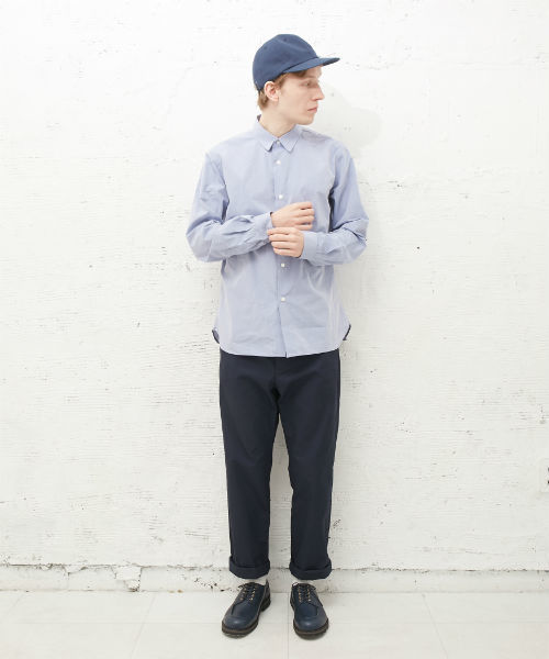 L&HARMONY（エルアンドハーモニー）の「[L&HARMONY / エルアンドハーモニー] タイプライターギャザーシャツ（シャツ/ブラウス・メンズ・ネイビー/サックスブルー・MEDIUM/LARGE）」の14枚目の写真