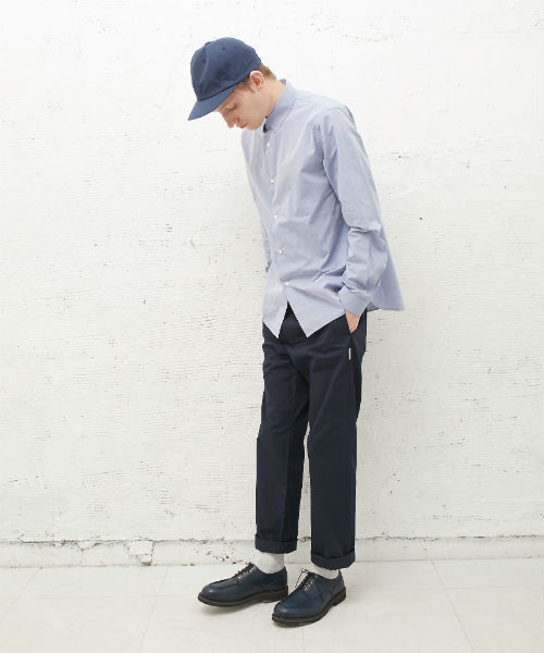 L&HARMONY（エルアンドハーモニー）の「[L&HARMONY / エルアンドハーモニー] タイプライターギャザーシャツ（シャツ/ブラウス・メンズ・ネイビー/サックスブルー・MEDIUM/LARGE）」の15枚目の写真