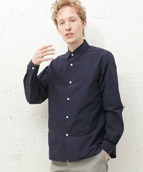L&HARMONY（エルアンドハーモニー）の「[L&HARMONY / エルアンドハーモニー] タイプライターギャザーシャツ（シャツ/ブラウス・メンズ・ネイビー/サックスブルー・MEDIUM/LARGE）」の22枚目の写真