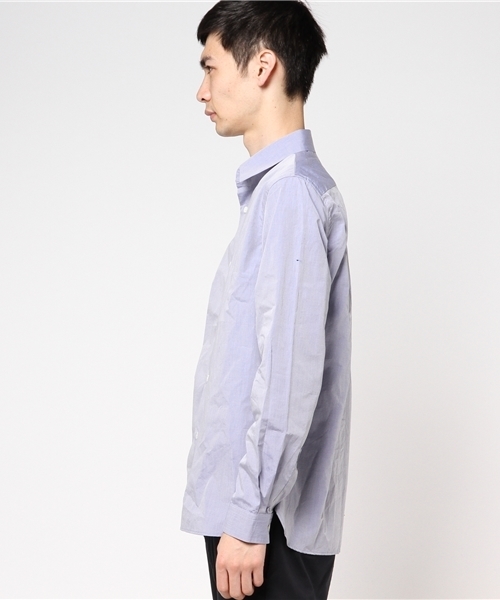 L&HARMONY（エルアンドハーモニー）の「[L&HARMONY / エルアンドハーモニー] タイプライターギャザーシャツ（シャツ/ブラウス・メンズ・ネイビー/サックスブルー・MEDIUM/LARGE）」の3枚目の写真