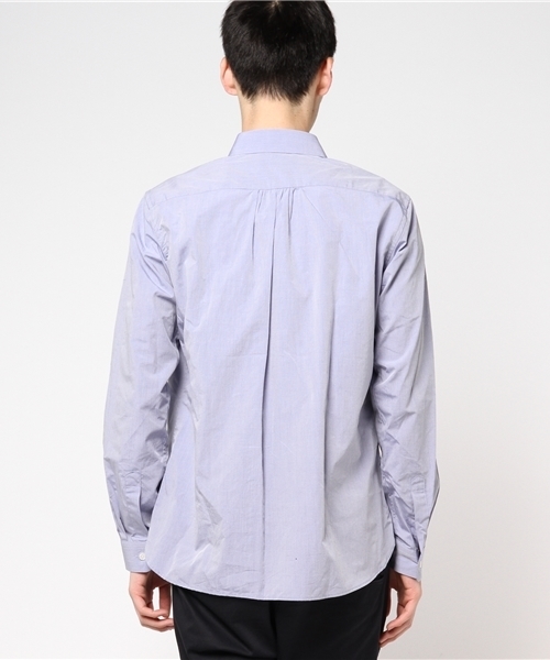 L&HARMONY（エルアンドハーモニー）の「[L&HARMONY / エルアンドハーモニー] タイプライターギャザーシャツ（シャツ/ブラウス・メンズ・ネイビー/サックスブルー・MEDIUM/LARGE）」の4枚目の写真