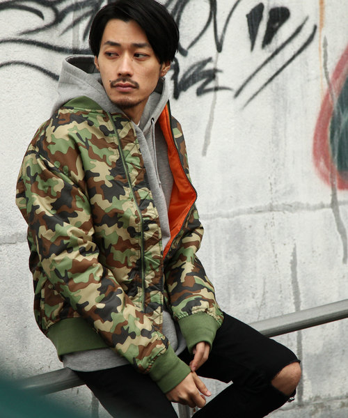 ZIP FIVE(ジップファイブ)の「【ZIP FIVE】MA-1(MA-1・メンズ・グレー/ネイビー/ブラック/オリーブ/カーキ/ワイン/オレンジ/カモフラージュ/パープル・LARGE/XX-LARGE/X-LARGE/MEDIUM/SMALL)」の9枚目の写真