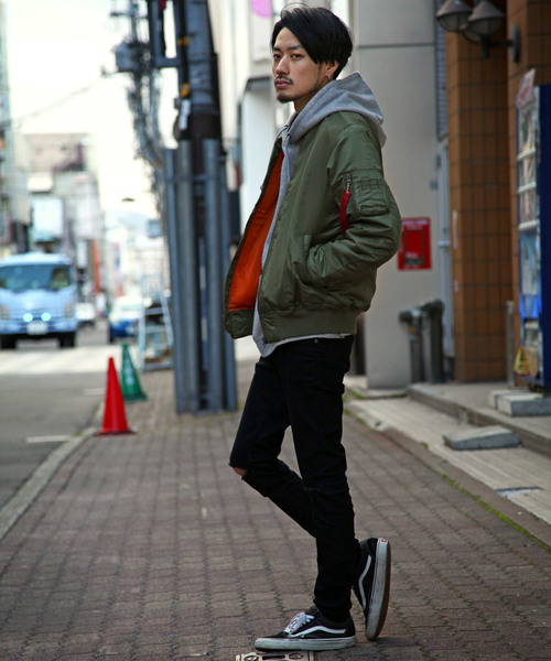 ZIP FIVE(ジップファイブ)の「【ZIP FIVE】MA-1(MA-1・メンズ・グレー/ネイビー/ブラック/オリーブ/カーキ/ワイン/オレンジ/カモフラージュ/パープル・LARGE/XX-LARGE/X-LARGE/MEDIUM/SMALL)」の11枚目の写真