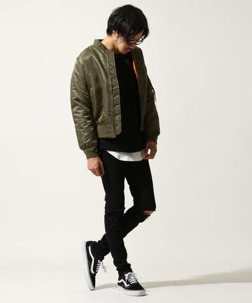 ZIP FIVE(ジップファイブ)の「【ZIP FIVE】MA-1(MA-1・メンズ・グレー/ネイビー/ブラック/オリーブ/カーキ/ワイン/オレンジ/カモフラージュ/パープル・LARGE/XX-LARGE/X-LARGE/MEDIUM/SMALL)」の16枚目の写真