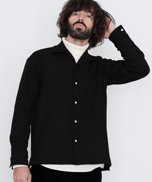 UNITED TOKYO（ユナイテッドトウキョウ）の「【WARM～暖～】オープンカラーロングスリーブシャツ（シャツ/ブラウス・メンズ・ボルドー/グリーン/ブラウン/ブラック・1/2/3）」の2枚目の写真